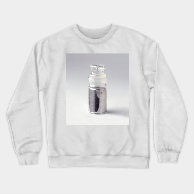 Liquid mercury in glass bottle (C019/8686) Crewneck Sweatshirt by SciencePhoto
